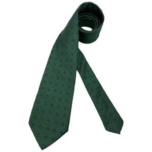 BREUER Green Geometric Silk LUXURY Tie HANDMADE FRANCE